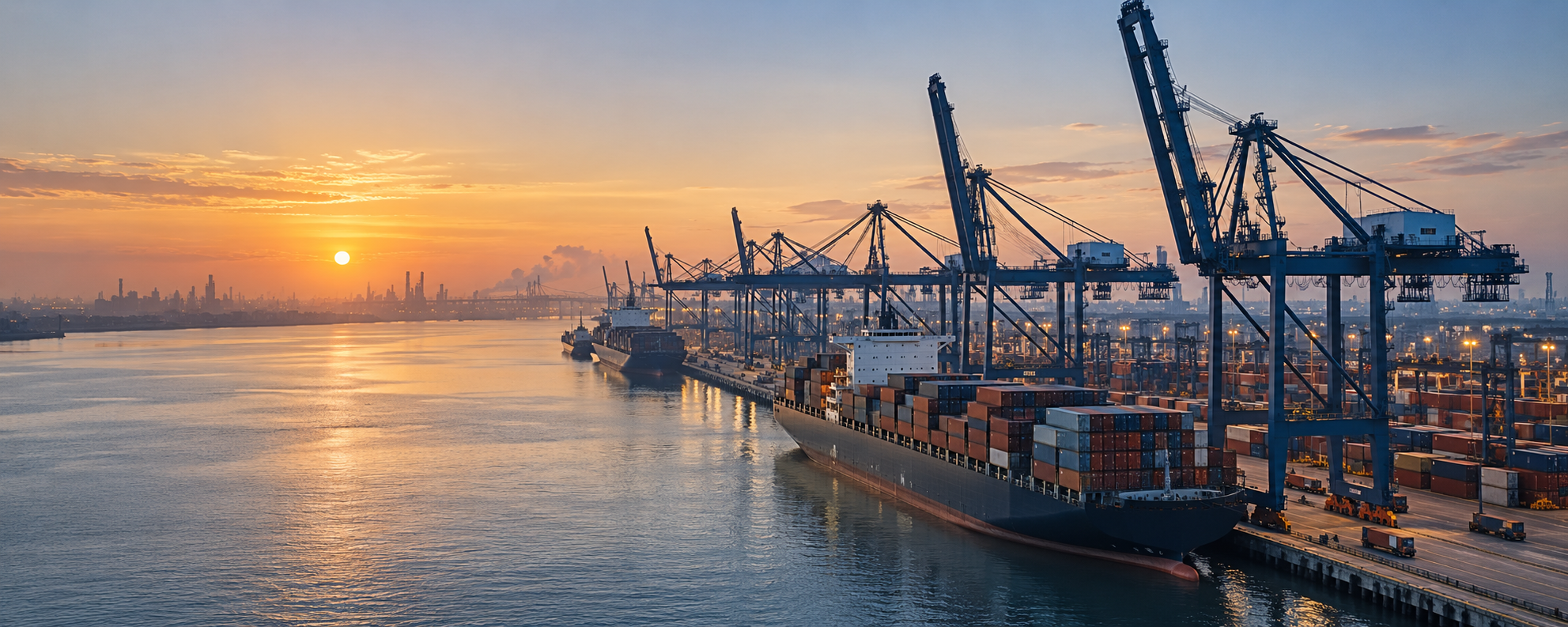 Generated representative image of Gulf Coast port activity; not Paragon operations